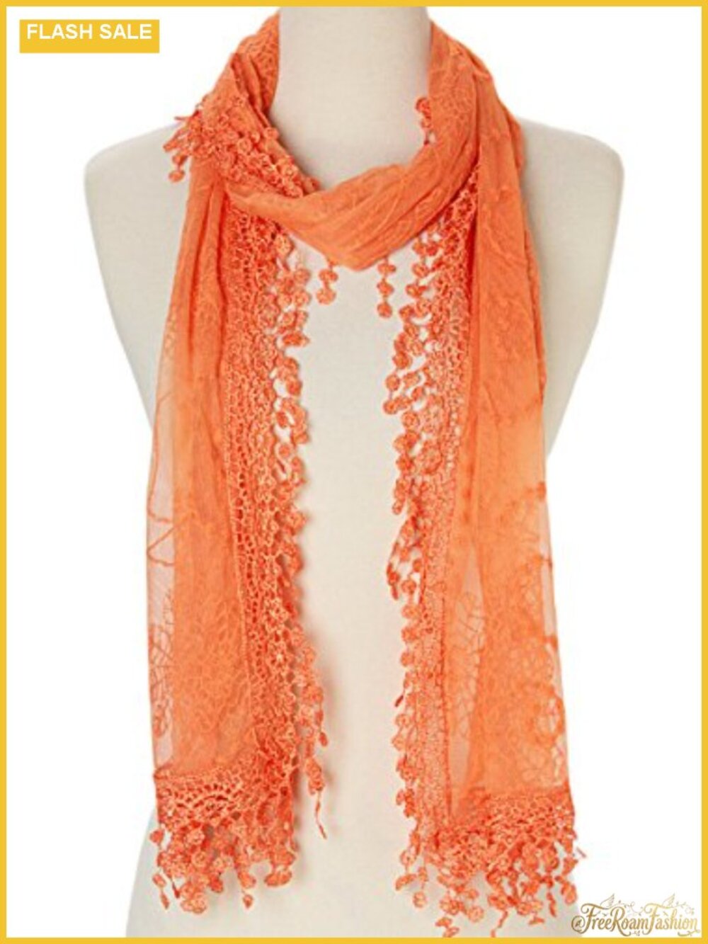 Lightweight Lace Teardrop Fringe Scarf Wrap Shawl